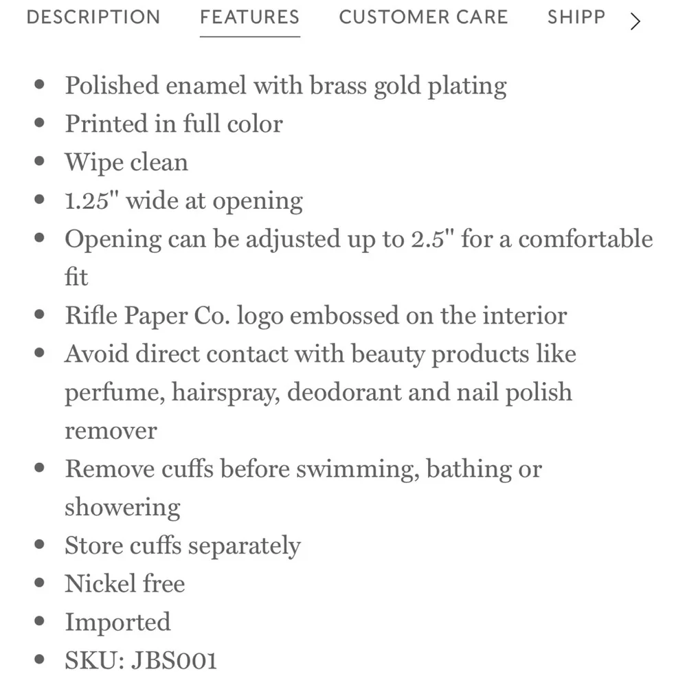 Rifle Paper Company - Skinny Cuff - Garden Party - Picture 5 of 5